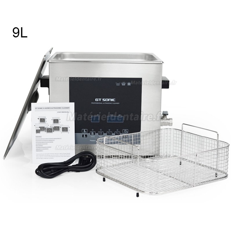Mini bac à ultrasons GT SONIC - 600 ml - Fréquence ultrasonique 43 kHz -  Capacité moins de 1L - Robé vente matériel médical